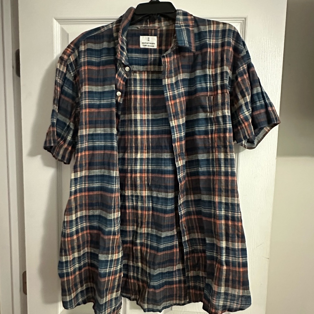 Casual Plaid Button-Down Shirt for Men